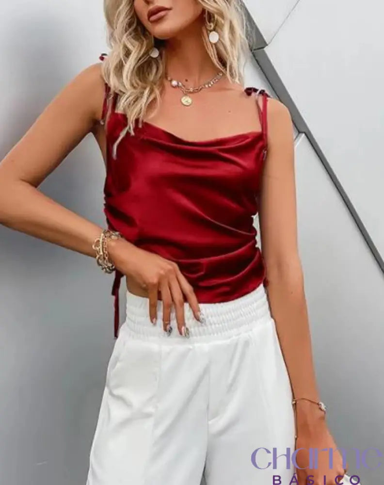 Blusa Loren De Alcinha Vermelho / Pp