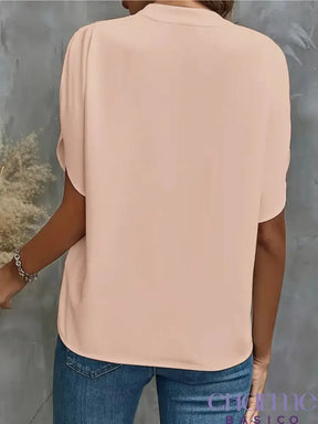 Blusa Pancetta Com Mangas Curtas E Decote V