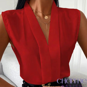 Blusa Santorini Sem Mangas Vermelho / Pp