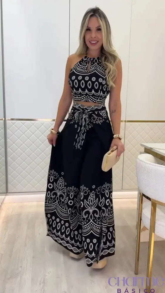 Conjunto Bohemian Elegance – Sofisticação E Estilo Em Uma Combinação Única! Preto / Pp