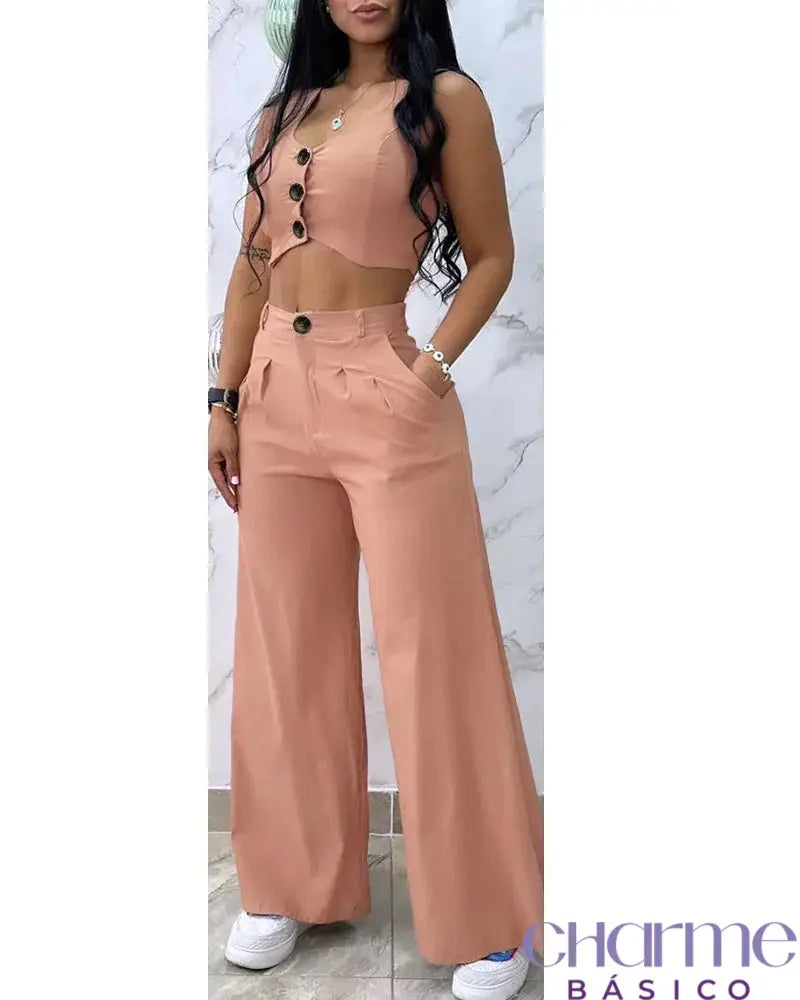 Conjunto Feminino De Duas Peças Moda Cor Grupo 7