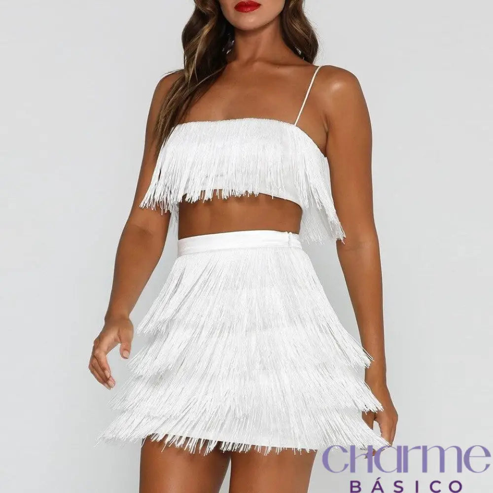 Conjunto Feminino Fresquinho Para Festa - Friger Branco / P Rp