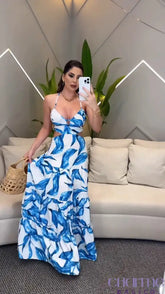 Vestido Blue Tropics – Leveza E Estilo Em Harmonia Perfeita!