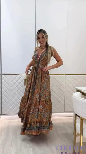 Vestido Boho Charm – Estilo Despojado Com Toque De Sofisticação!