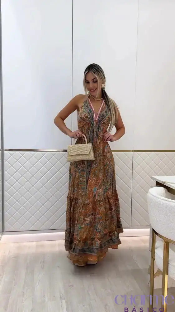 Vestido Boho Charm – Estilo Despojado Com Toque De Sofisticação!