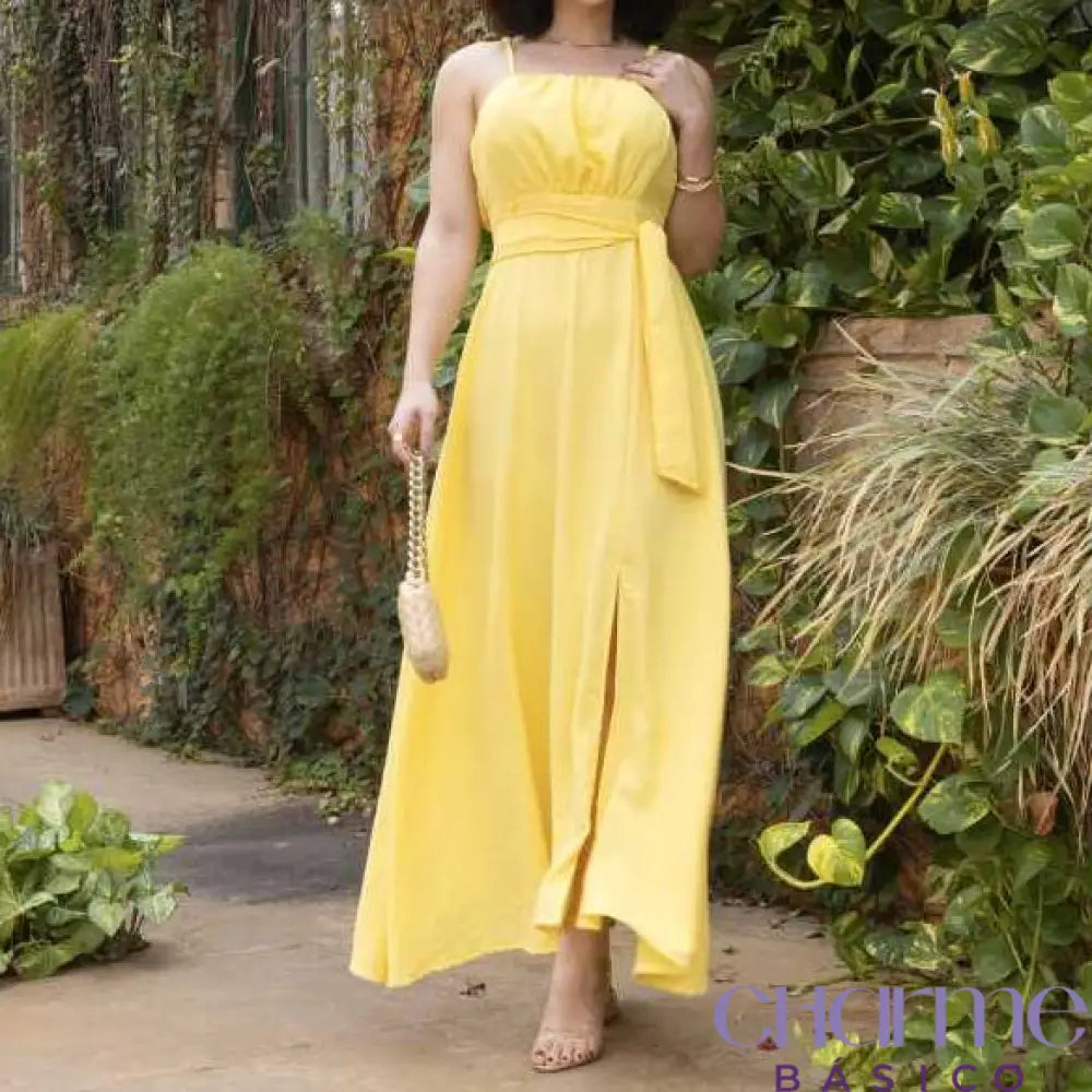 Vestido Elegance - Amarelo / P