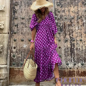 Vestido Gaia – A Simplicidade Da Natureza Com Um Toque De Sofisticação Roxo / P Essenza