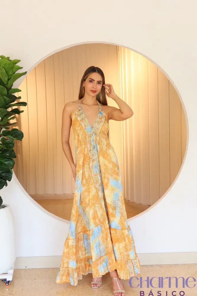 🌟 Vestido Luana: Elegância E Leveza Em Cada Movimento! Amarelo / P