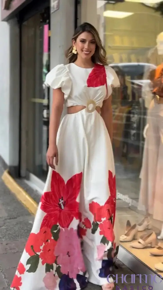 Vestido Maxi Floral Eternity - Elegância E Beleza Atemporal