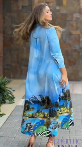 Vestido Paisagem Clara – Conforto E Elegância Inspirados Na Natureza