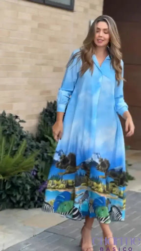 Vestido Paisagem Clara – Conforto E Elegância Inspirados Na Natureza