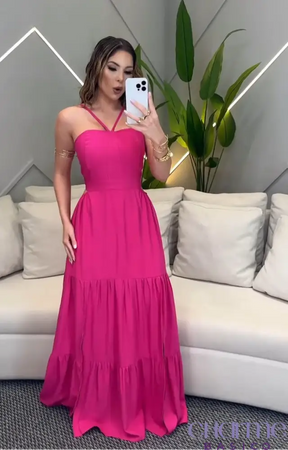 Vestido Pink Blossom – Feminilidade E Elegância Em Uma Só Peça!