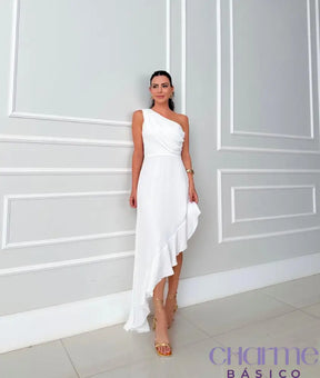 Vestido Ravena - Sofisticação Em Cada Detalhe Branco / P