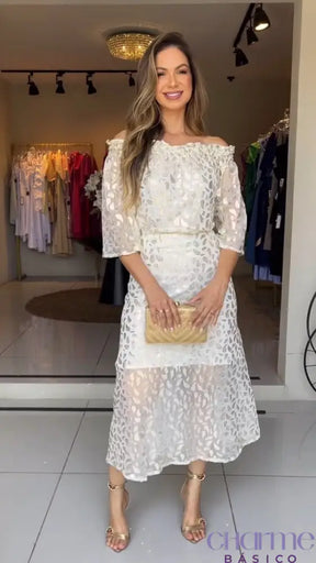 Vestido Renda Bianca - Elegância Atemporal Com Delicadeza P