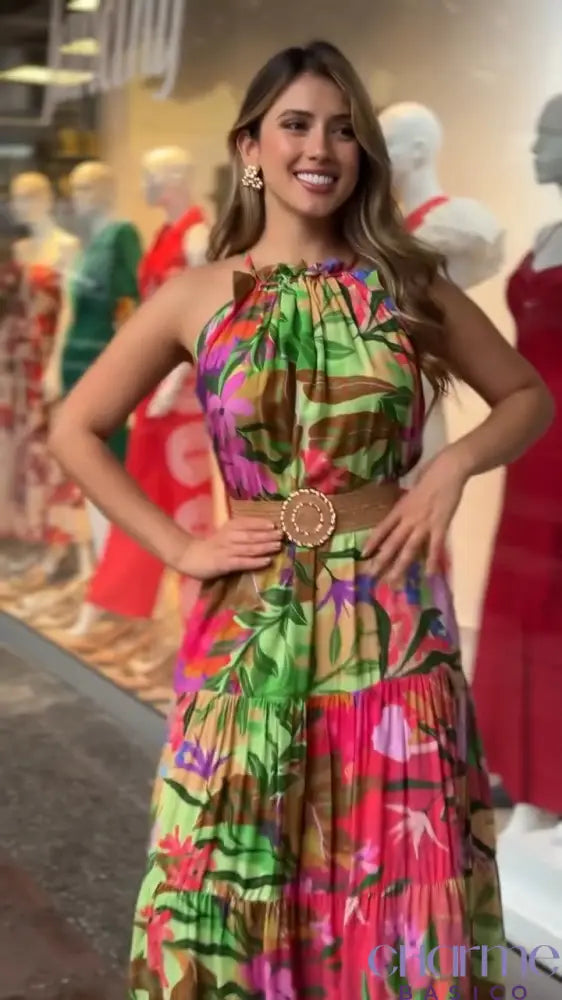 Vestido Tropical Paraíso - Vibração E Elegância Para Os Dias De Sol